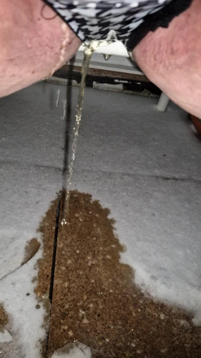 Warm pee on cold snow
