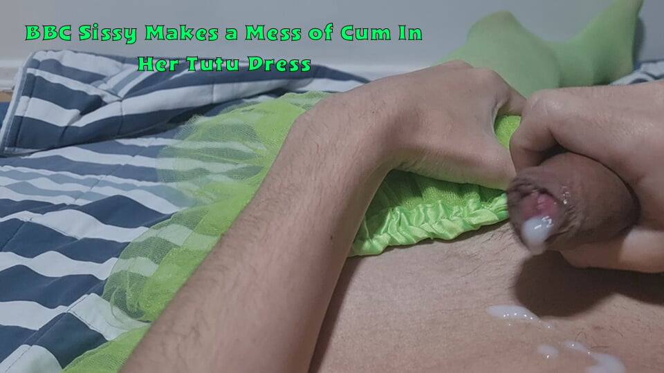 BBC Sissy Makes a Mess of Cum In Her Tutu Dress