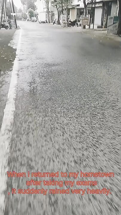 Desi Boy Soaked in Rain After Exam Wet Clothes Masturbation and Cum Eating