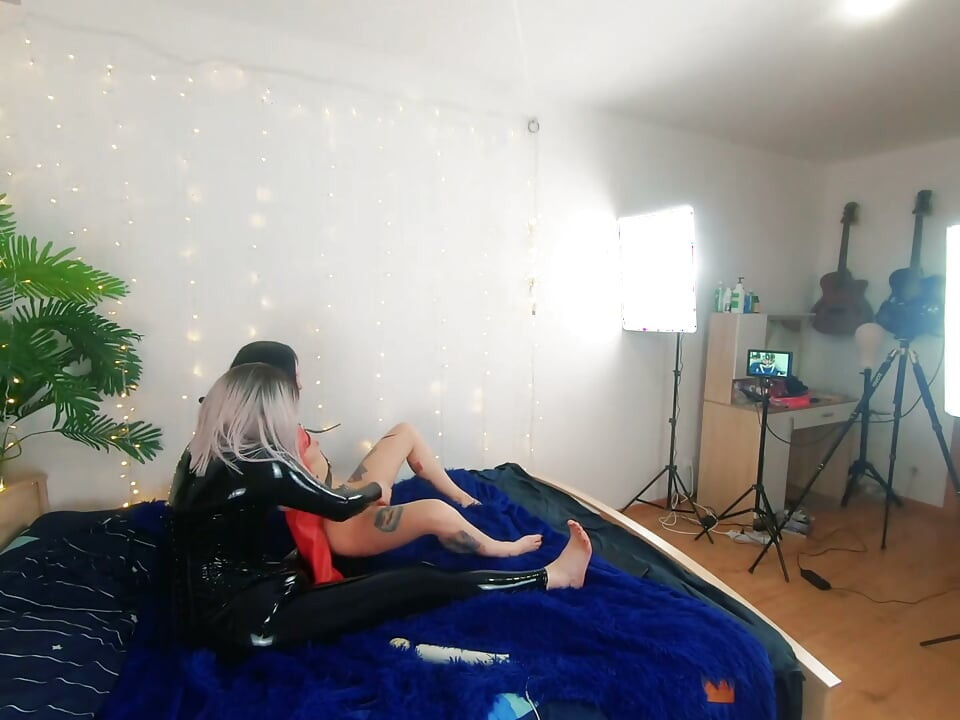 Backstage of Pretty Lesbian Fetish Girls Doing Sex Video. Positive Femdom, Sex Play, Latex Leather