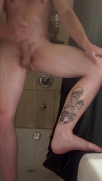 Jerking Thick Cock In The Shower Alone