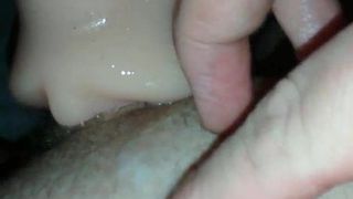 Playing with pocket pussy and cumshot