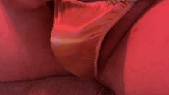 Satin Thong Panty Wank