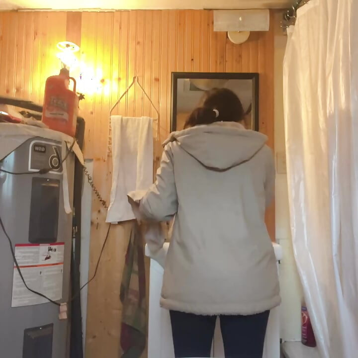 Cooking Food at Kitchen Then Pussy Cant Wait Go to Piss
