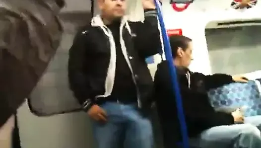 Cruising on London Tube hot bisexual dude hard cock