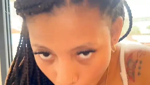Morning to my boyfriend with wet blowjob