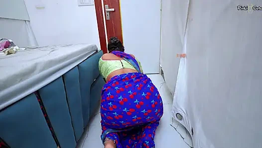 My maid flirt in doggystyle..big ass maid gets hard fucked by owner when maid was mopping the floor with Hindi Audio.