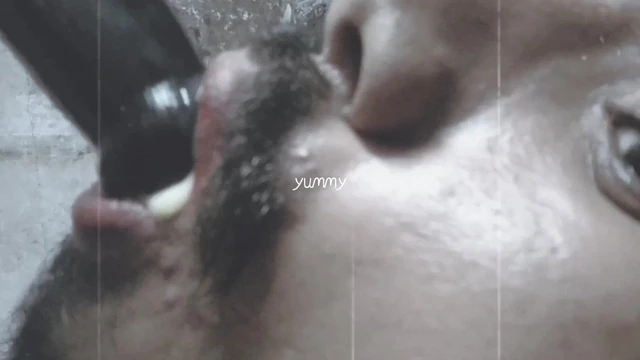 Hot cd sucking dildo and drinking fake cum
