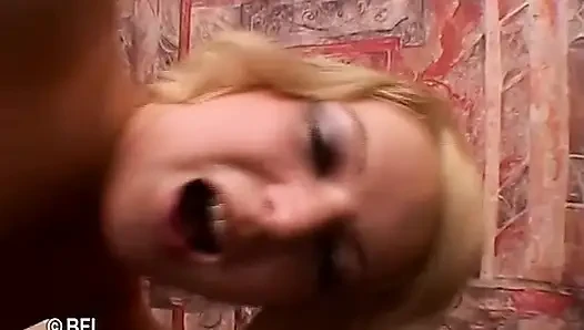 Busty Blonde Gets Screwed in Her Ass Hole and Creampied