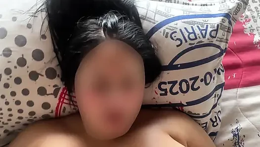 young Latina with huge natural breast