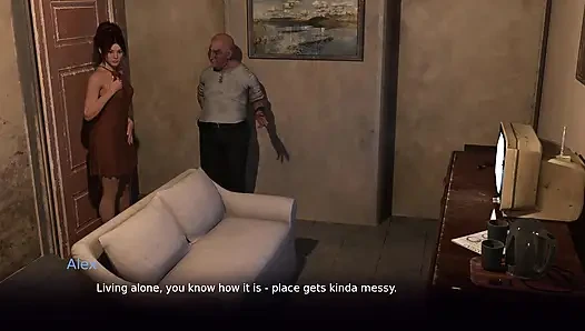 Genç Ve Ateşli Garson Çirkin Yaşlı Bir Patron Tarafından Domine Ediliyor Ve Sikiliyor