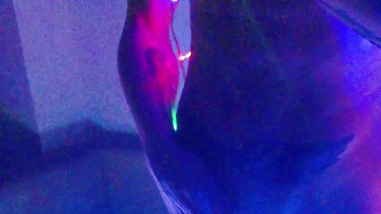 Jerking off in Christmas Lights