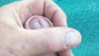 Playing with my hard cock in the hot tub