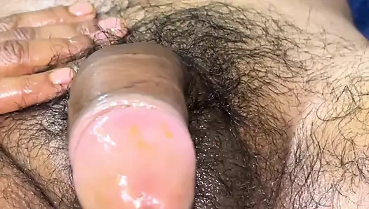 My sexy wife Oil massage on his big Penis