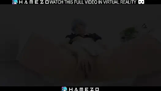 Japanese Cocoa Shirayukin gently masturbates with a sex toy in VR.