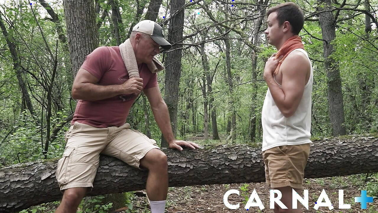 DILF Dillon Stone breeds twink stepsons bubble butt in the woods