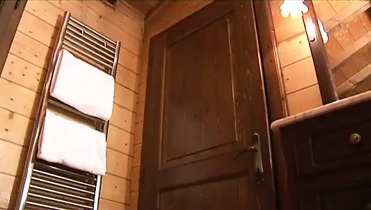 Naughty and naked woman banged by a younger boy in a chalet