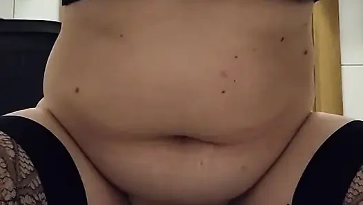 Orgasm control training using a vibrator and a dildo, culminating in an orgasm