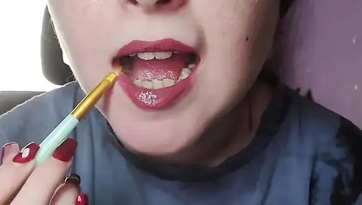 Lippen und Lippenstift-fetisch