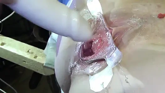 8 Very Close Spread Pussy Fucking with Dildo and Glass