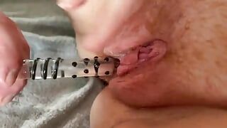 Pregnant MILF Hotwife Fucks Creamy Pussy with Glass Dildo