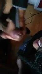 Black Chick Slopping On Dick