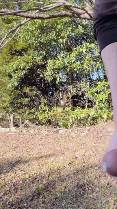 foreskin boy flashing in wood and pee | Clip 1