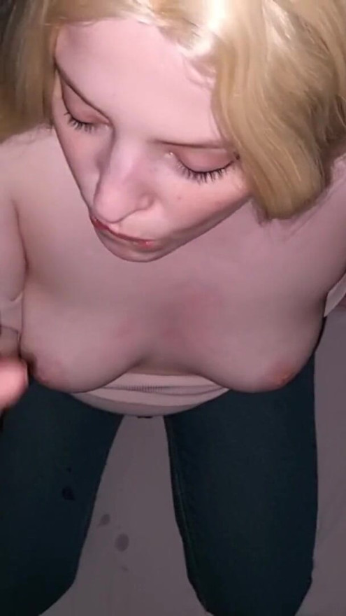 Hot blonde sucks deep lover's cock and enjoys the process | Clip 3