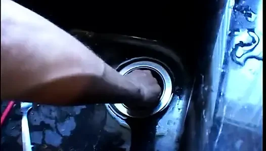 Memek becek tante seksi rambut cokelat dientot habis-habisan di dapur setelah nyepong kontol