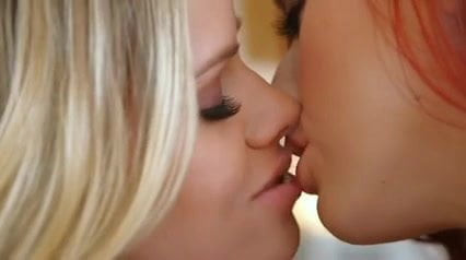 Hot redhead lesbian and her blonde lover