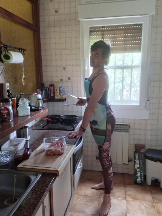 Posing in the kitchen