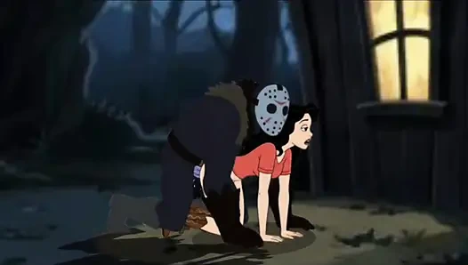 Student Girl Enjoys Sex in an Camp. Cartoon Horror Parody