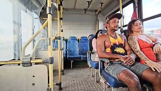 A SHAMELESS COUPLE RIDING IN PUBLIC TRANSPORT AND BACKSEAT PASSENGER FILMING EVERYTHING