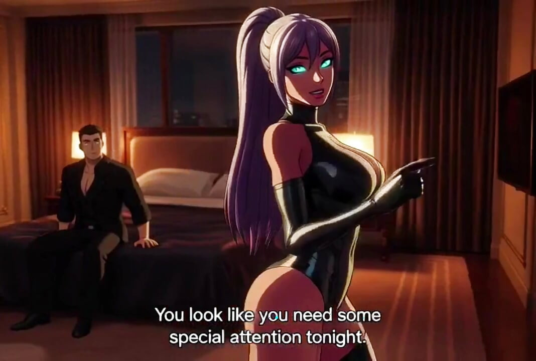 Asasinul cyborg mortal Nova își seduce și își macină Victor țintă în lux Penthouse Pasiune sexy 3D anime