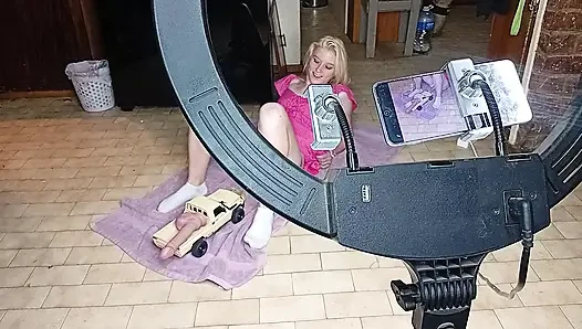 College Girl Gets Her Pussy Fucked with Rc Car