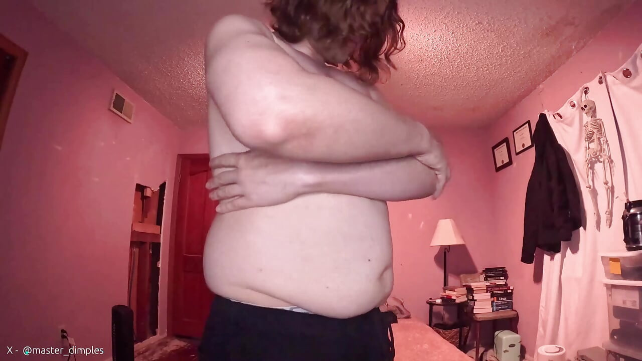 I play with my belly and nipples - Lotion, Belly, & Nipple Video