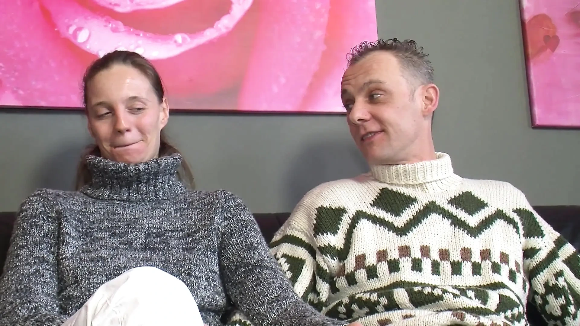 Horny Woman Sucks Two Cocks Alternately