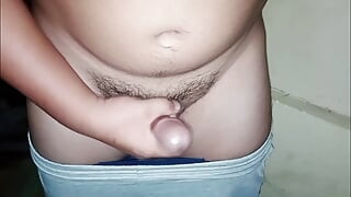 Man solo masturbating Creampie
