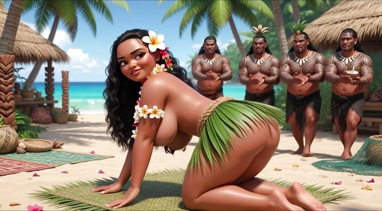 Moana - agradable pueblo , rutina diaria de rutina desnuda en la playa Laguna frutas a cuatro patas con hombres tatuados