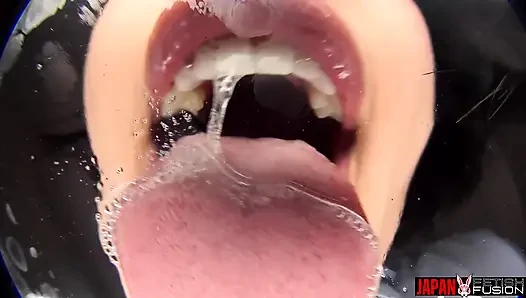 Face-lick idol pOV - Yua nanami schmiert ihre zunge gegen das Objektiv, dicker Spieß hinter sich, während sie dich mit ihren augen feststeckt