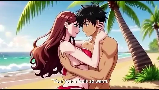 Красивую женщину на пляже соблазнил горячий мужик