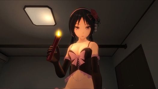POV wordt met kaars in de was gezet door een anime -meesteres: 3d hentai -porno