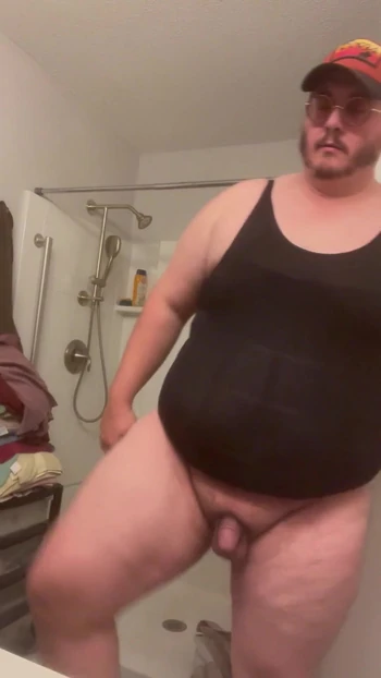 Captivating moment from "Heavy Trucker Bubba Burly Chub Strips Nude & Pounds Out A Heavy Load"