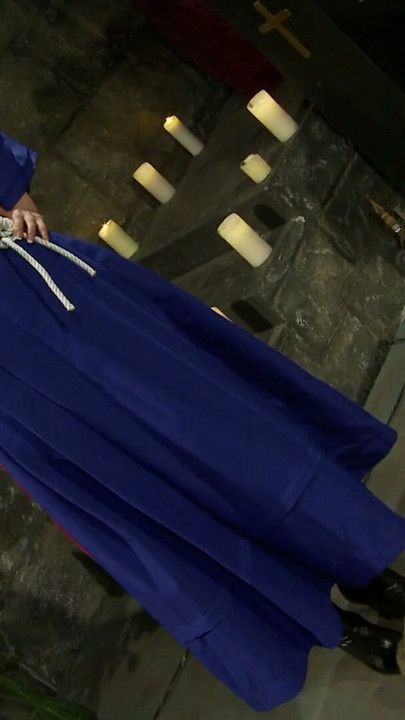 Religious Nun In Fetish Stockings Fucks Blonde With Long Dildo | Clip 1
