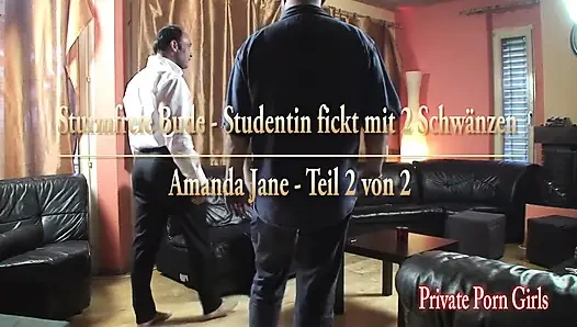 Одна дома - тинка Amanda трахается с двумя членами - часть 2