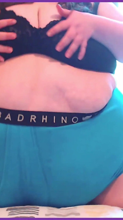 SSBBW belly twerk jiggles in shorts