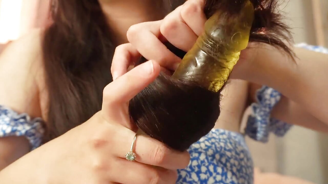 I Play with My Hair with a Dildo and I Tickle the Dildo with My Belly and Play with It Then I Sculpt My Hair and Make Asmr