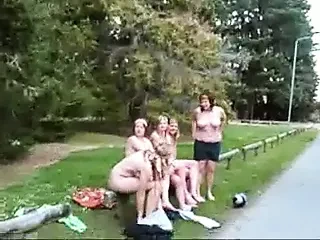 Girls get naked in public for World Nude Day