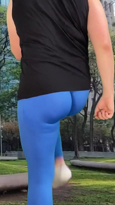 Jaw-dropping moment from "Big butt guy public ass workout"