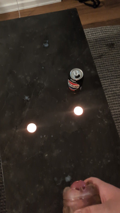 Cum shot over table